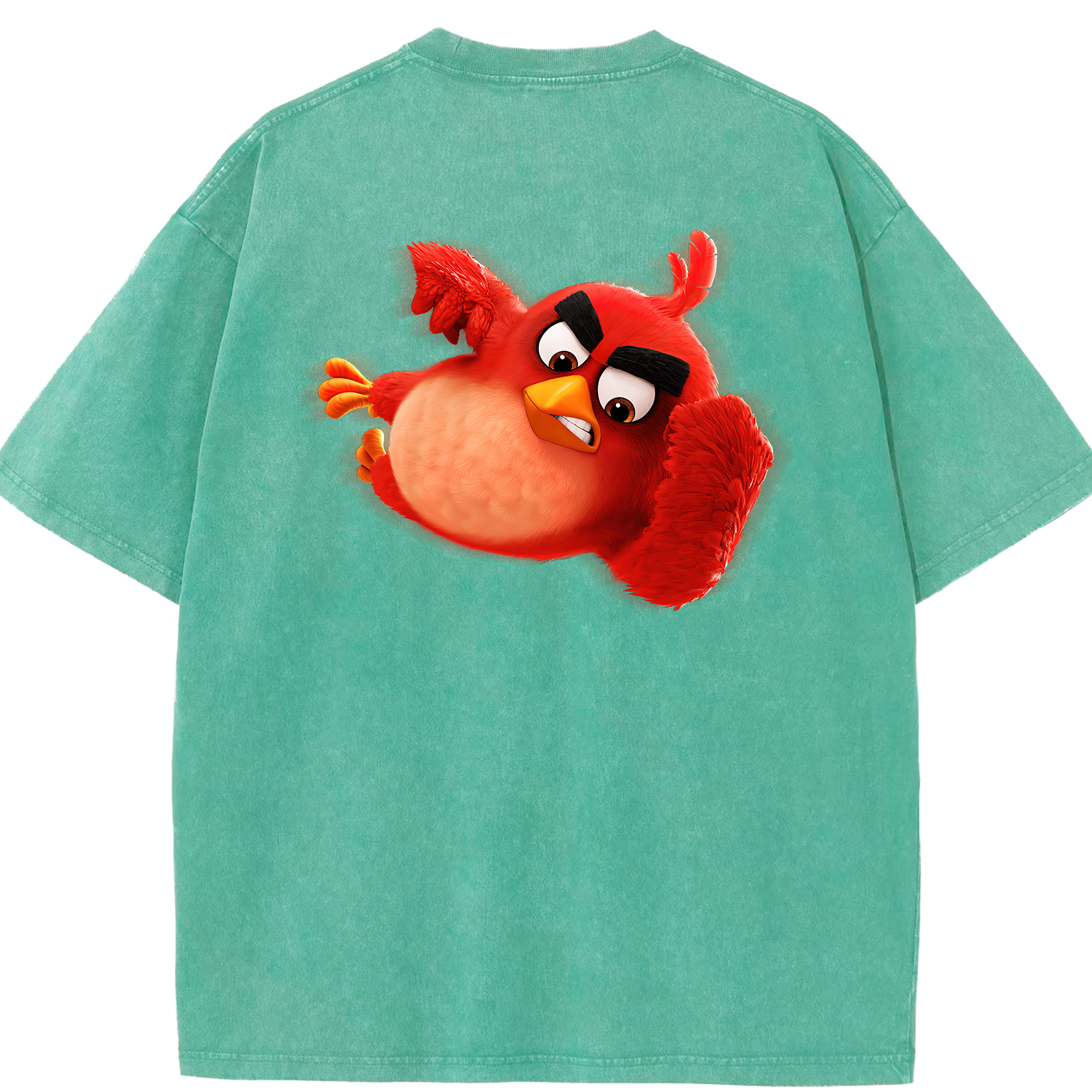 （画像用） Angry Birds アングリーバード 綿100% ヴィンテージ風 半袖Tシャツ（背面プリント）